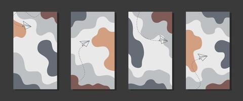 Set of abstract creative universal cover design templates for instagram and facebook stories vector