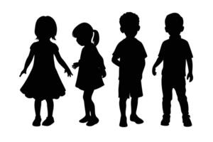 Exploring Movement with Playful Children Silhouettes vector