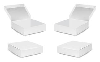 Isolated box packaging, realistic isolated white background, package vector