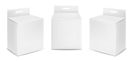 Isolated box packaging, realistic isolated white background, realistic vector