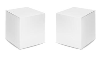 Isolated box packaging, realistic isolated white background, two boxes vector
