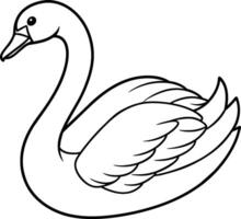 Swan Art Stunning Line Drawing for Coloring Enthusiasts vector