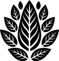 Leaf outline surrounded by intricate leaf vector