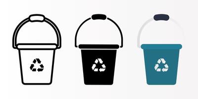 Bucket icon set. Buckets sign. for mobile concept and web design. illustration on white background vector