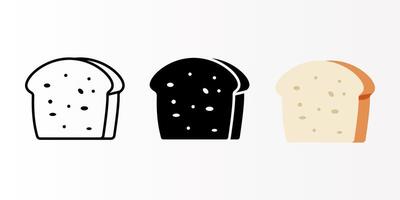 Bread icon set. bread loaf sign. for mobile concept and web design. illustration on white background vector