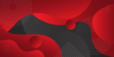 Abstract geometric fluid background design in red and grey colors. Creative banner design with wave and circle shapes as template. Simple background design. Eps10 vector