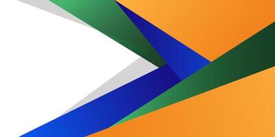 Abstract 3D orange and green overlapping background with shadow. Orange and blue colors on white background. Eps10 vector