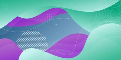 Abstract colorful green and purple fluid gradient with wavy background. Simple pattern for poster wallpaper advertising product display template. Eps10 vector