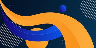 Colorful solid orange and blue geometric business banner design. Creative banner design with wave shape as template. Simple and modern banner. Eps10 vector