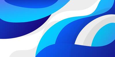 Blue geometric business banner design. Creative banner design with wave and line shape as template. vector