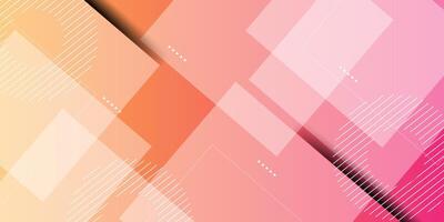 Colorful orange and pink gradient abstract illustration with overlapping background with simple line pattern with 3d look. Eps10 vector