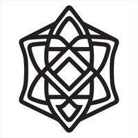 Sacred Geometry Metatron Cube Black and White Design, Sacred Geometry Digital ClipArt Design vector