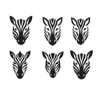 Set of zebra face design vector