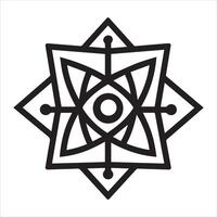 Sacred Geometry Metatron Cube Silhouette, Creative Sacred Geometry Line Art vector