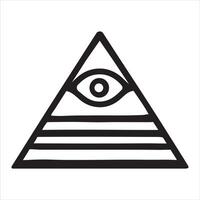 PrintSacred Geometry Pyramid Black and White Design,Sacred Geometry Art for Creative Project vector
