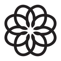 Sacred Geometry Seed Black and White Design, Vibrant Sacred Geometry Line Art Design vector