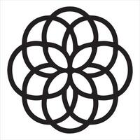 Flower of Life silhouette Design ,Geometric Patterns Sacred Art vector