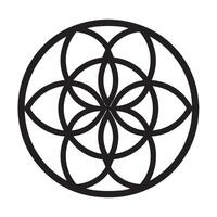Sacred Geometry Flower Black and White Design,Timeless Sacred Geometry Art vector