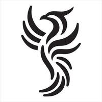 Sacred Geometry Phoenix Black and White Design, Sacred Geometry Symmetrical Design vector