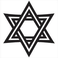 Sacred Geometry Star David Black and White Design, Unique Sacred Geometry Themed ClipArt vector