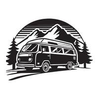 Retro Camper Van Graphic for Vintage Themes vector