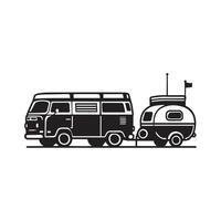 Retro Camper Van Design for T-Shirts vector