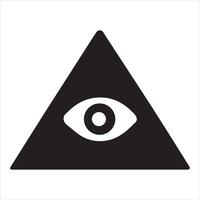Sacred Geometry Pyramid Eye Silhouette, Balanced Symmetry Sacred Geometry Design vector