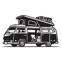 Retro Camper Van Artwork for Creative Minds vector