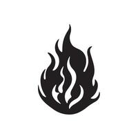 Fire flame icon silhouette on white background vector