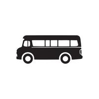 An old model school bus silhouette on white background vector