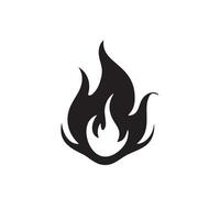 Flame icon silhouette on white background vector