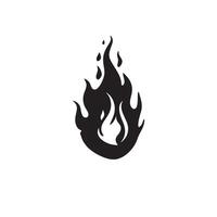 Fire icon silhouette on white background vector