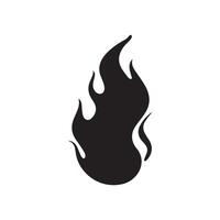 A cool fire flame icon silhouette on white background vector