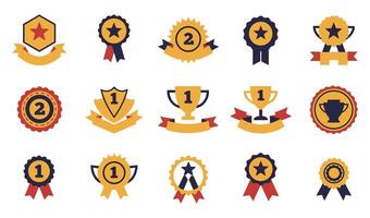 Laurel Adorned Ribbons and Medals Excellence in Vectors Art