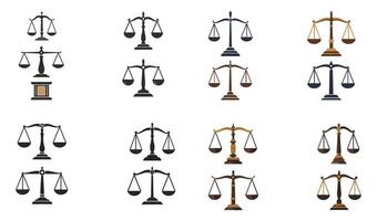 USA Justice Scale Icon Set Featuring Unique 3D Decorations vector