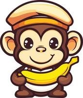 monkey Smiles and Bananas vector