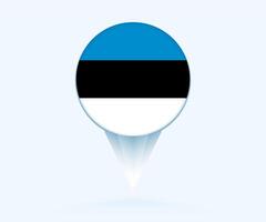 Map pointer with flag of Estonia. vector