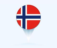 Map pointer with flag of Norway. vector