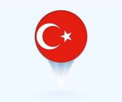 Map pointer with flag of Turkey. vector