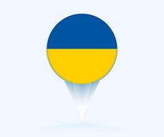 Map pointer with flag of Ukraine. vector