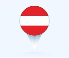 Map pointer with flag of Austria. vector