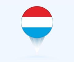 Map pointer with flag of Luxembourg. vector