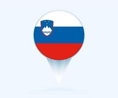 Map pointer with flag of Slovenia. vector
