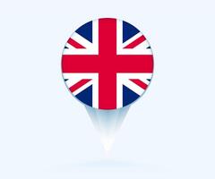 Map pointer with flag of United Kingdom. vector