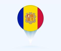 Map pointer with flag of Andorra. vector