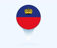 Map pointer with flag of Liechtenstein. vector