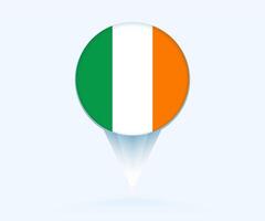 Map pointer with flag of Ireland. vector