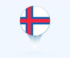 Map pointer with flag of Faroe Islands. vector
