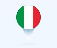 Map pointer with flag of Italy. vector