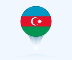Map pointer with flag of Azerbaijan. vector